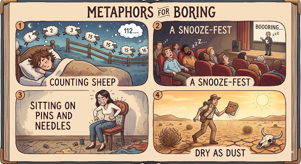 metaphors for boring