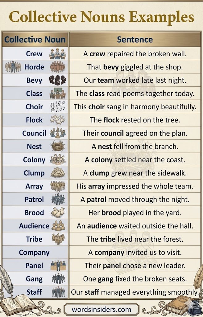 Collective Nouns in sentences
