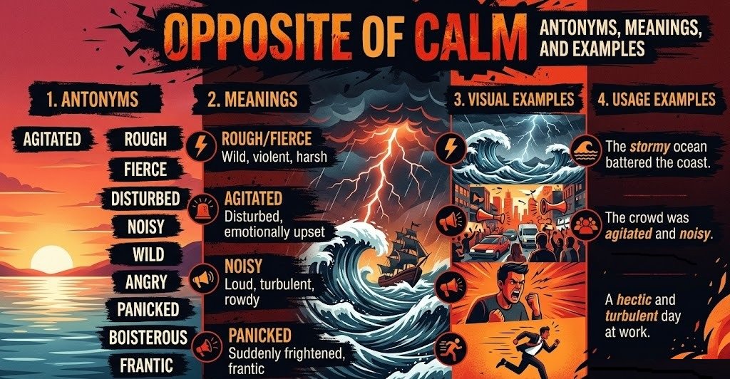 Antonyms of calm