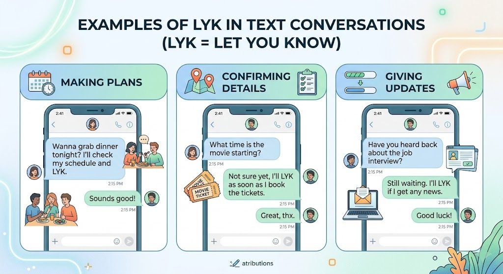 Examples of LYK in Text Conversations