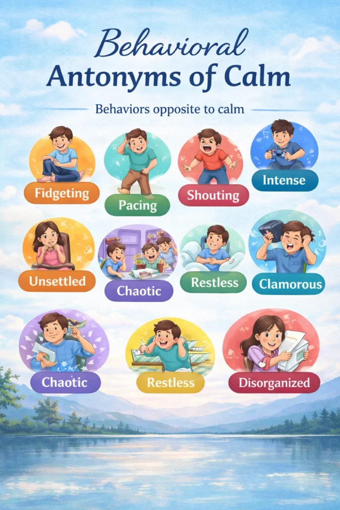 Behavioral Antonyms of Calm