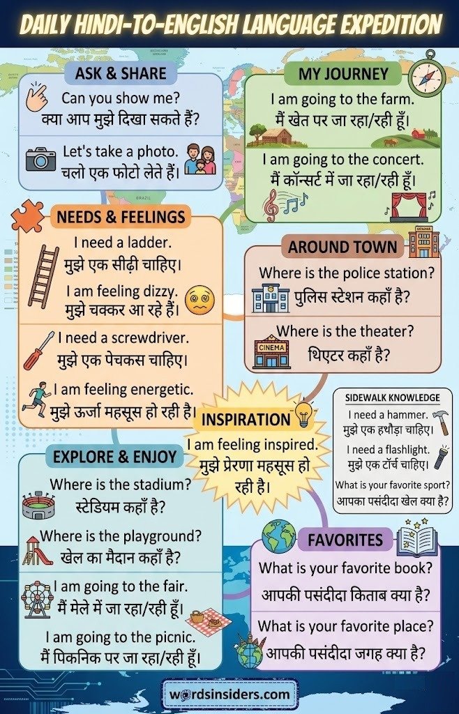  Daily Use Sentences from Hindi to English