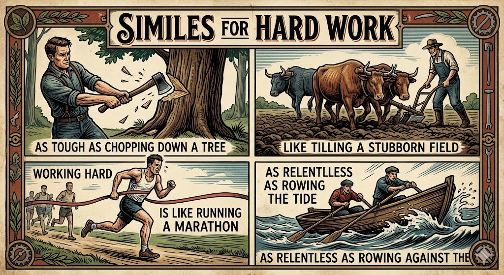 Similes for hard work